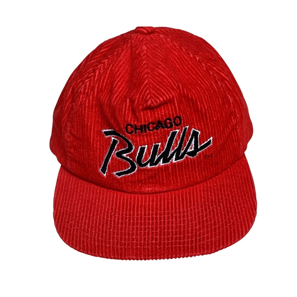 Vtg Corduroy Sports Specialties Script Chicago Bulls Snapback Hat Cap CORD 90s